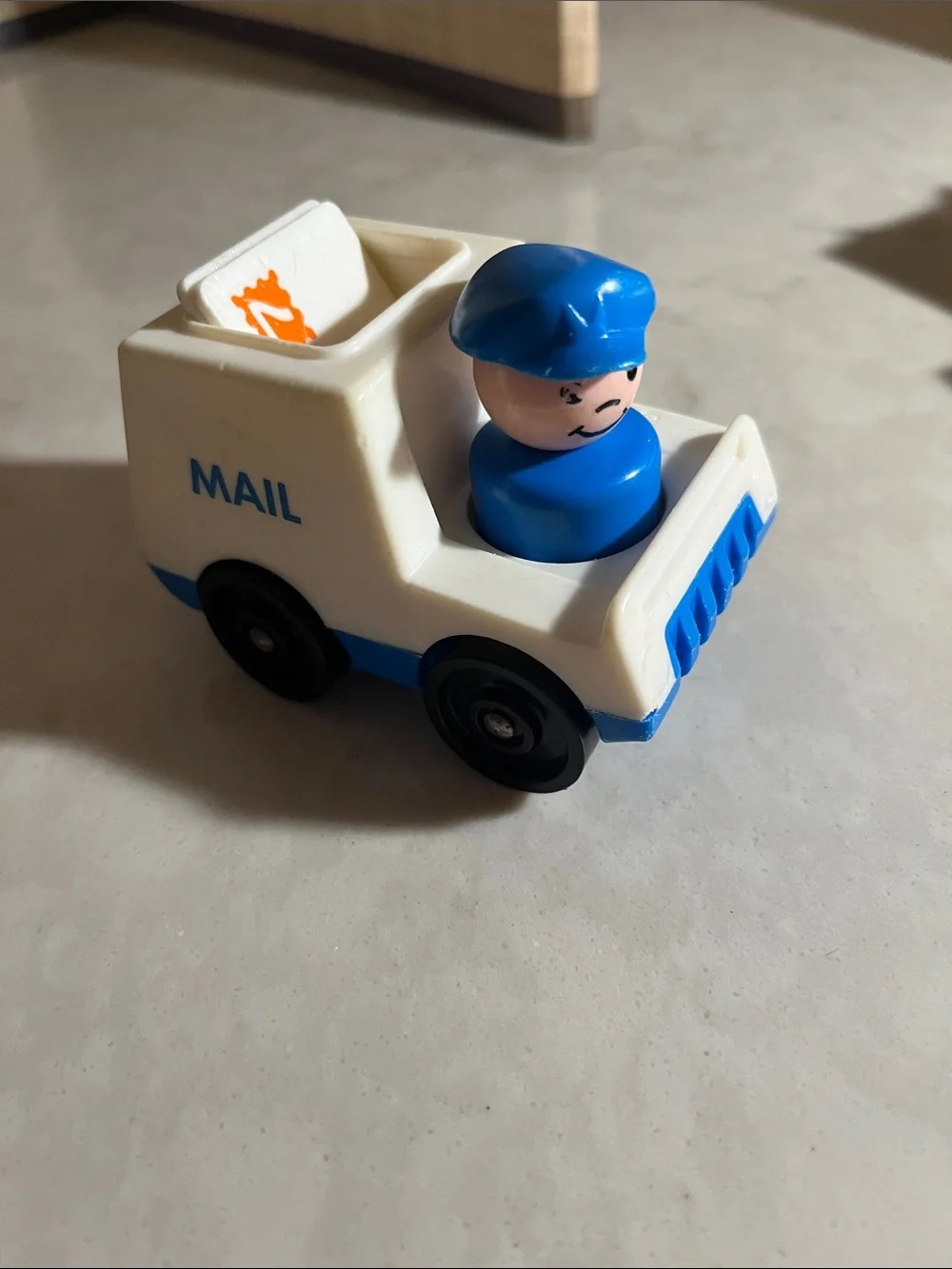 VTG 70's Fisher Price Little People Mail Man And Car and 2 letters
